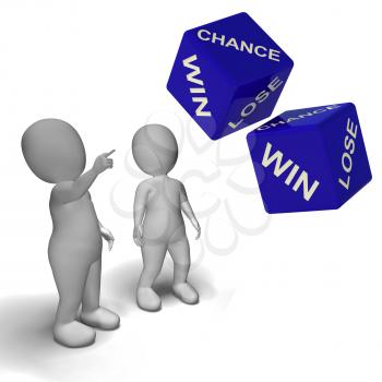Chance Win Lose Dice Shows Good Or Bad Luck