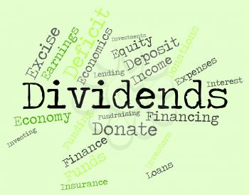 Dividends Word Meaning Stock Market And Incomes 