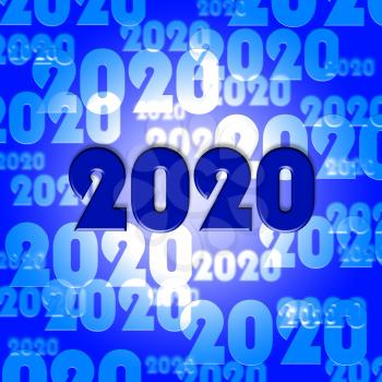 Two Thosand Twenty Indicating Year 2020 3d Illustration