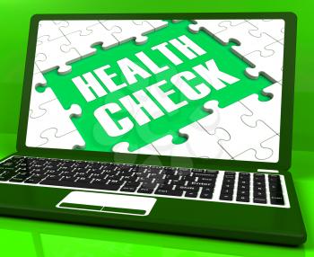 Health Check Laptop Showing Medical Condition Examinations Online