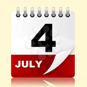 Fourth July Indicating Independence Day And Event