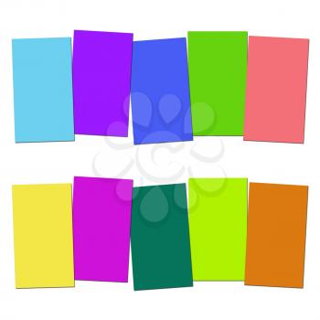 Five Blank Paper Slips Showing Copyspace For 5 Letter Words