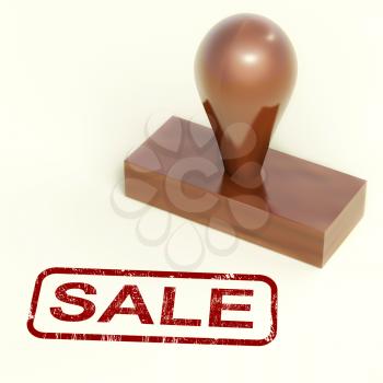 Sale Rubber Stamp Showing Promotion Discount And Reduction