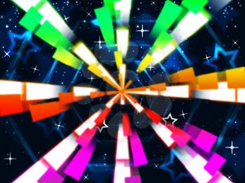 Colorful Beams Background Meaning Stars And Hexagonal
