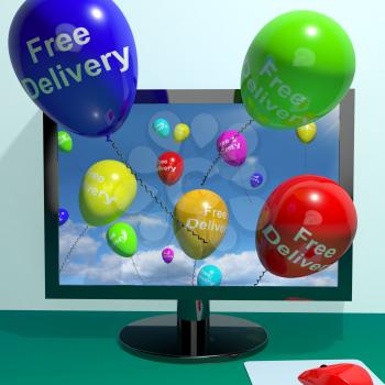 Free Delivery Balloons From Computer Shows No Charge Or Gratis To Deliver