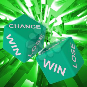 Chance, Win, Lose Dice Background Showing Gamble Losers And Winners
