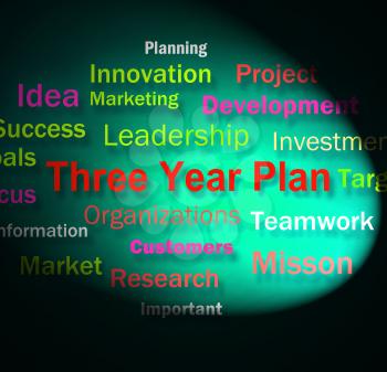 Three Year Plan Words Showing Future Business Program