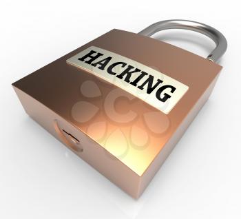 Hacking Padlock Indicating Unsafe Protection 3d Rendering