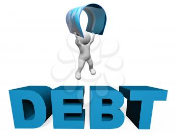 Debt Credit Card Indicating Financial Obligation And Broke 3d Rendering