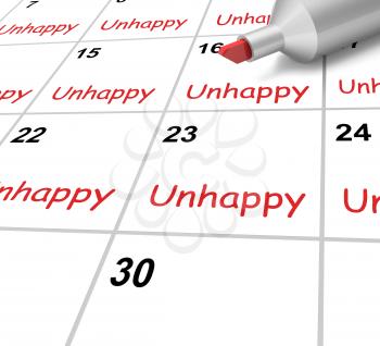 Unhappy Calendar Meaning Miserable Troubled Or Dissatisfied