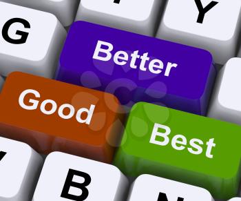 Good Better Best Keys Representing Ratings And Improvement