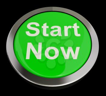 Start Now Green Button Meaning To Commence Immediately