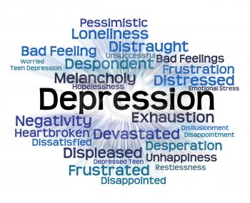 Depression Word Showing Lost Hope And Distress