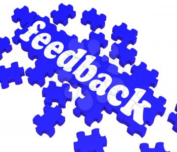 Feedback Puzzle Shows Satisfaction Surveys And Evaluations