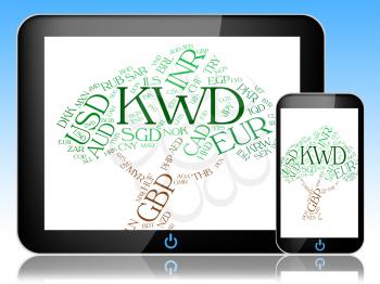Kwd Currency Indicating Worldwide Trading And Wordcloud