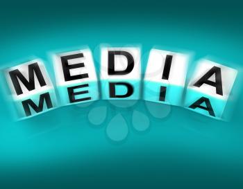Media Blocks Displaying Radio TV Newspapers and Multimedia
