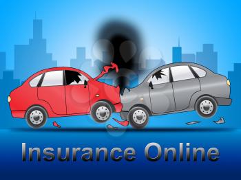 Insurance Online Crash Shows Car Policy 3d Illustration