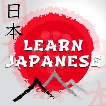 Learn Japanese Mountain And Sun Symbols Indicating Japan Language And Speech