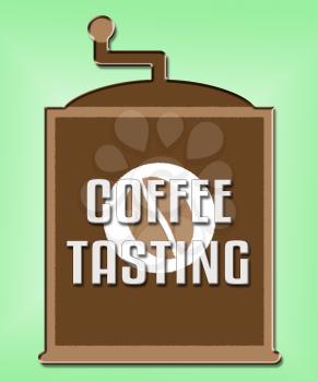 Coffee Tasting Machine Shows Brew Sampling Or Review