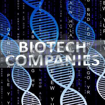 Biotech Companies Helix Shows Biotechnology Corporations 3d Illustration