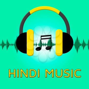 Hindi Music Headphones Sound Shows Song Soundtrack 3d Illustration