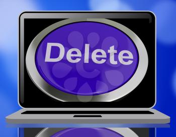 Delete Button In Blue For Erasing Trash 3d Rendering