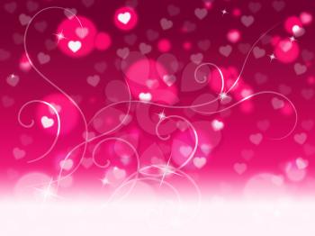 Pink Hearts Copyspace Showing Valentine Day And Love