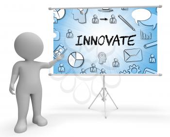 Innovate Icons Sign Meaning Innovating Creative And Ideas 3d Illustration