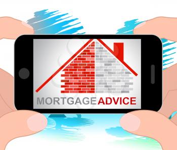 Mortgage Advice Phone Indicating Home Loan And Residence 3d Rendering
