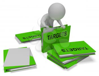 Targets Character And Folders Represents Aiming Folder 3d Rendering