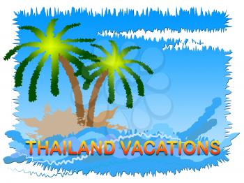 Thailand Vacations Beach Scene Shows Thai Travel Break Holiday