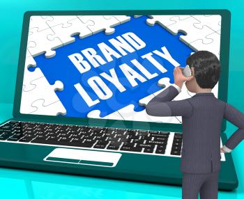 Brand Loyalty On Laptop Showing Successful Branding 3d Rendering