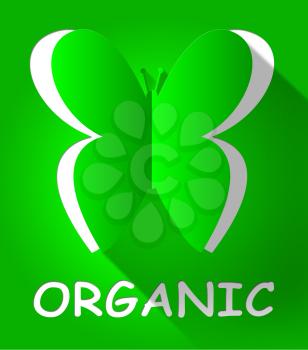 Organic Butterfly Cutout Shows Natural Product 3d Illustration