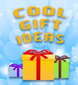 Cool Gift Ideas Boxes Shows Great Present 3d Illustration