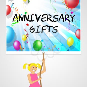 Anniversary Gifts sign Meaning Box Romantic And Marriage 3d Illustration
