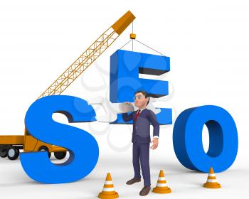 Build Seo Character Meaning Search Engine 3d Rendering