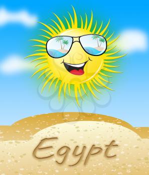 Egypt Sun With Glasses Smiling Meaning Sunny 3d Illustration