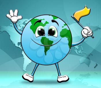 Global Globe Character Showing World Globalization 3d Illustration
