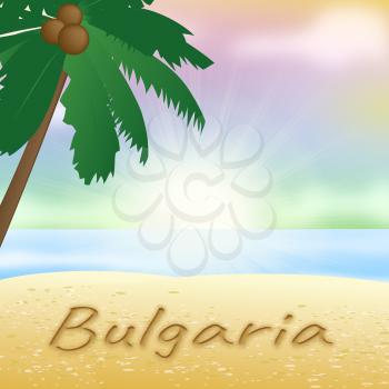 Bulgaria Beach With Palm Tree Holiday Smiling Meaning Sunny 3d Illustration