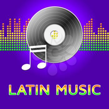 Latin Music Record Disc  Represents Spanish American 3d Illustration