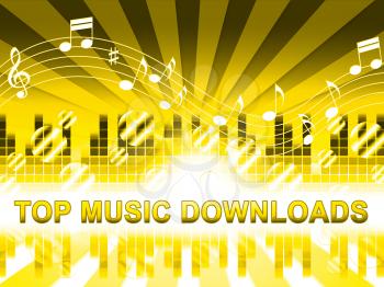 Top Music Downloads Design Means Hit Parade Songs