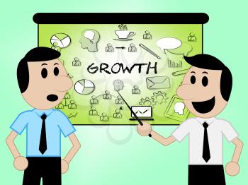 Growth Icons Representing Improve Rising And Growing 3d Illustration