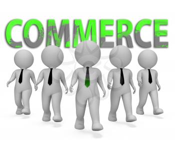 Commerce Businessmen Characters Showing Trade Selling 3d Rendering