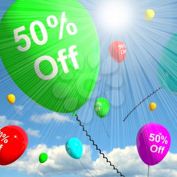 Balloon With 50% Off Shows Sale Discount 3d REndering