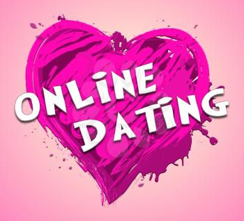 Online Dating Heart Design Represents Find Love 3d Illustration
