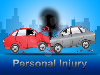 Auto Personal Injury Crash Shows Accident 3d Illustration