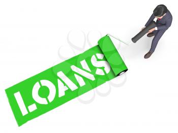 Loans Paint Roller Represents Fund Lent 3d Rendering
