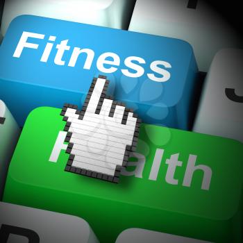Fitness Health Computer Showing Healthy Lifestyle 3d Rendering
