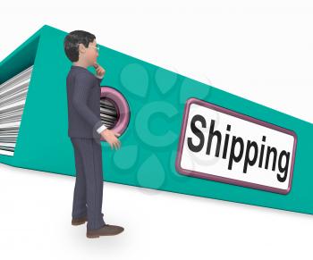 Shipping Folder Indicating Correspondence Postage And Freight 3d Rendering