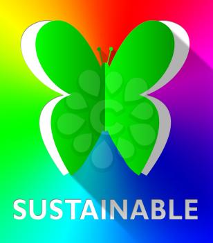 Sustainable Butterfly Cutout Indicates Conserving Ecological 3d Illustration